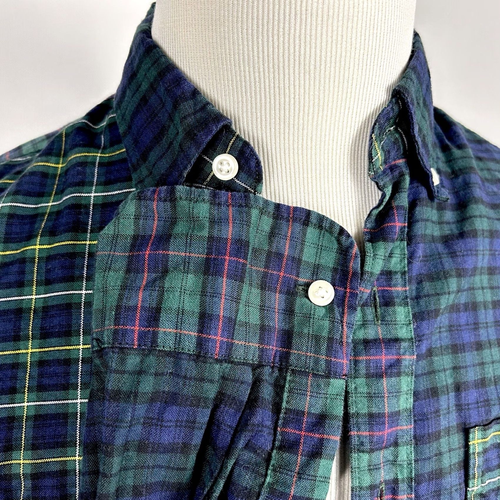 J.Crew J.CREW Shirt Slim Small Broken In Oxford Blue Green Tartan Patchwork Plaid Button-Down Collar Mens Regular Short Sleeve: error Size US S / EU 44-46 / 1 - 4 Thumbnail
