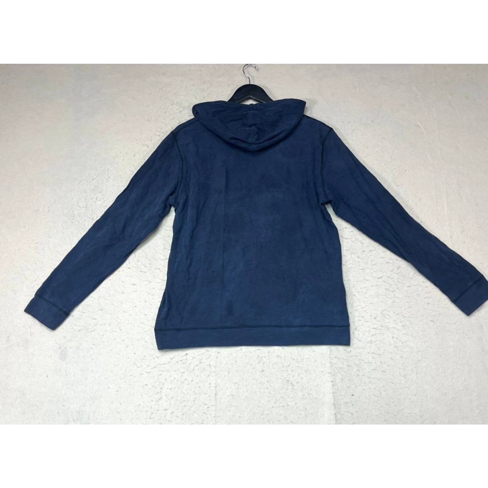 Banana Republic Banana Republic Hoodie Mens Medium Navy Blue Logo Pullover Cotton Garment Dye Solid Knit Casual Preppy Classic Winter Fall Spring Size US M / EU 48-50 / 2 - 2 Thumbnail