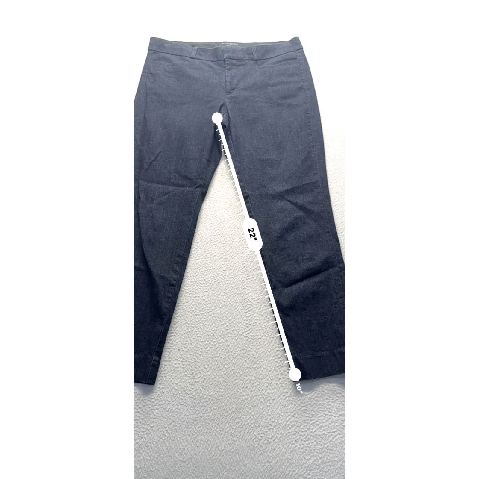 Banana Republic Banana Republic Sloan Fit Navy Stretch Cotton Pants Womens 6 Dress Pants 32" Inseam Denim Texture {/* Like New */} Size 28" / US 6 / IT 42 - 7 Thumbnail