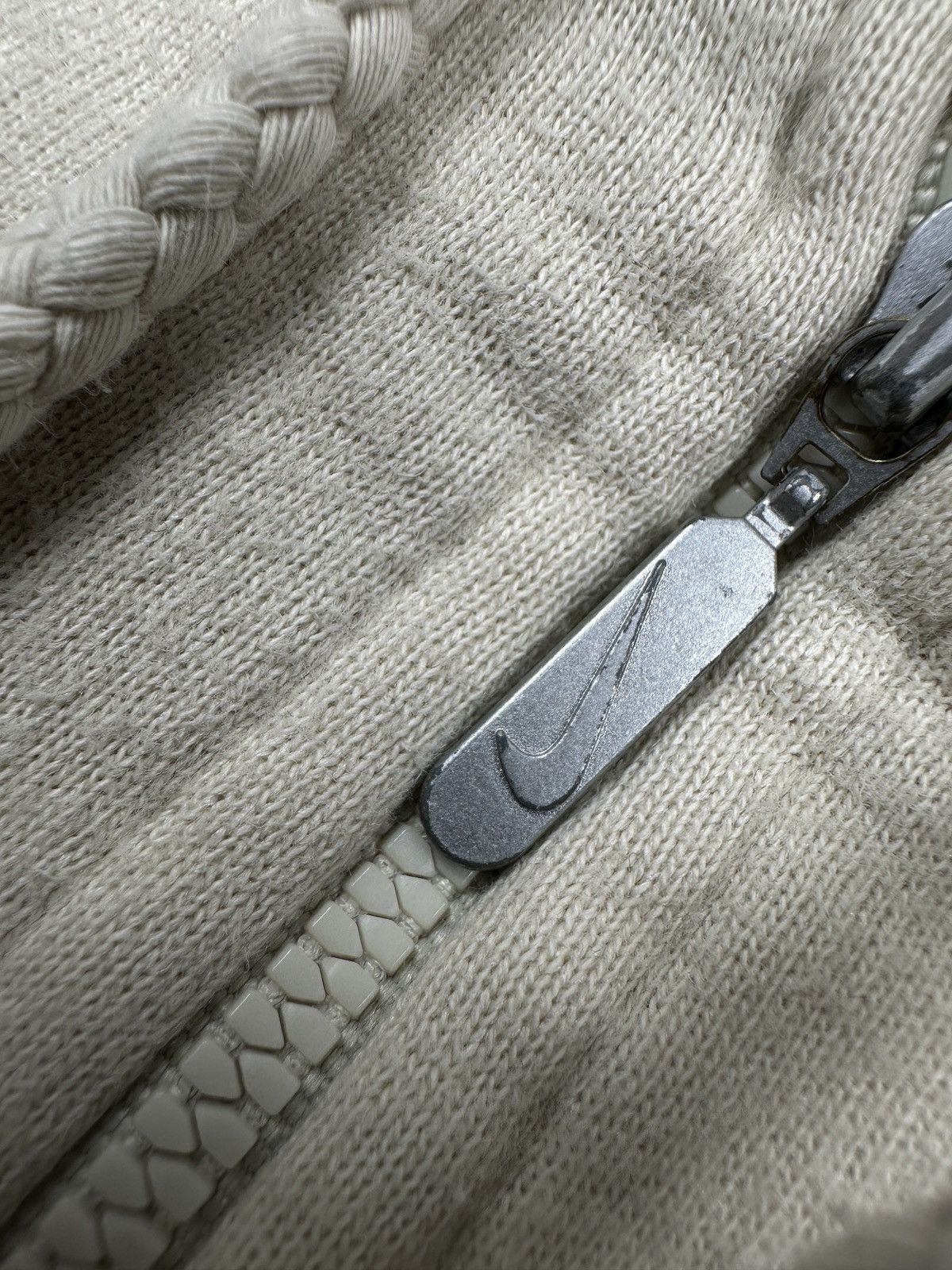 Nike Vintage Nike 00s Fleece Half Zip Hoodie Rare Cream Swoosh Size US M / EU 48-50 / 2 - 8 Thumbnail