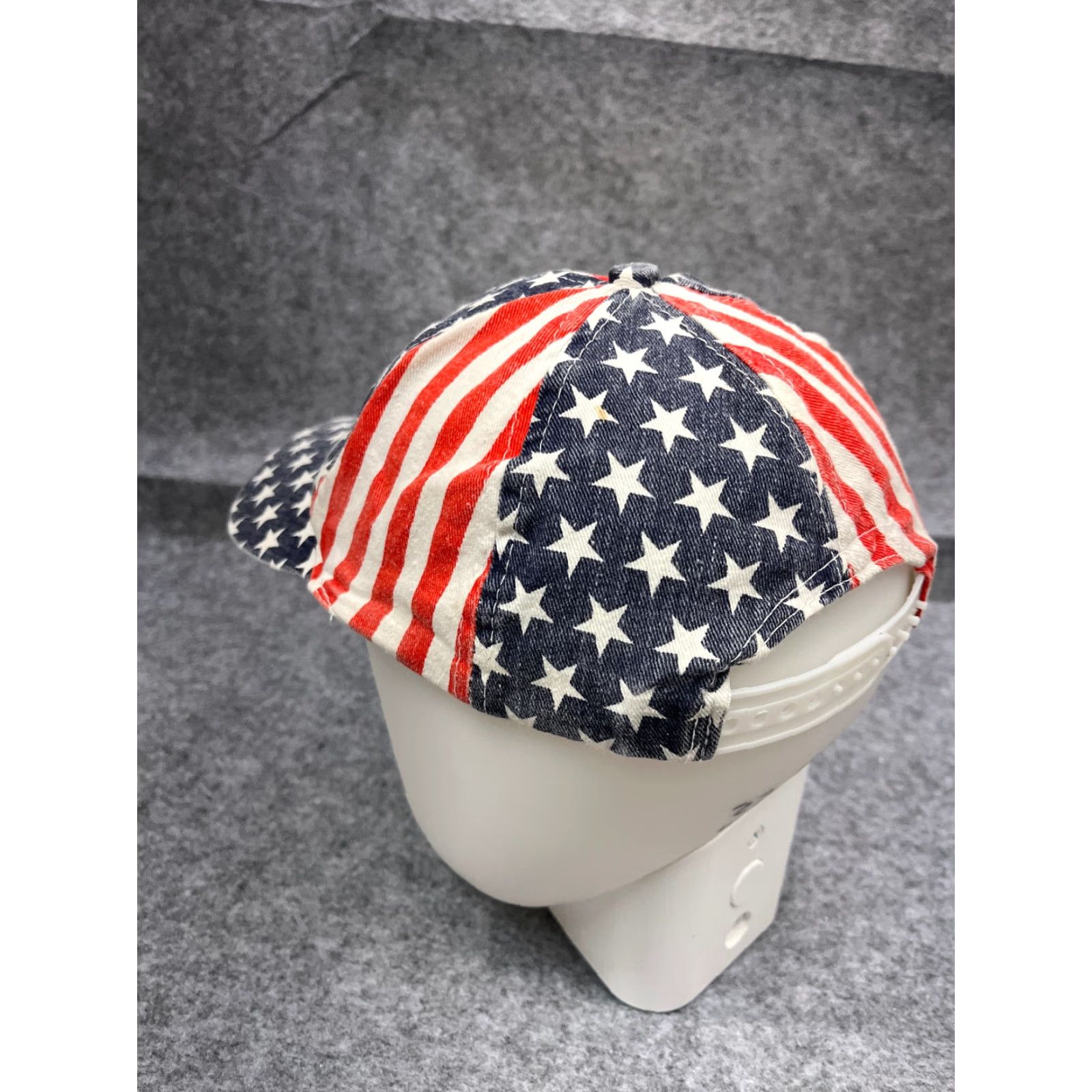 Vintage USA Flag Hat Cap N/A 4th Of July Baseball Cap Unbranded Unisex Adults One Size Blue Cotton Polyester Knit Casual Party/Cocktail Travel Men’s/Women’s Size ONE SIZE - 5 Thumbnail