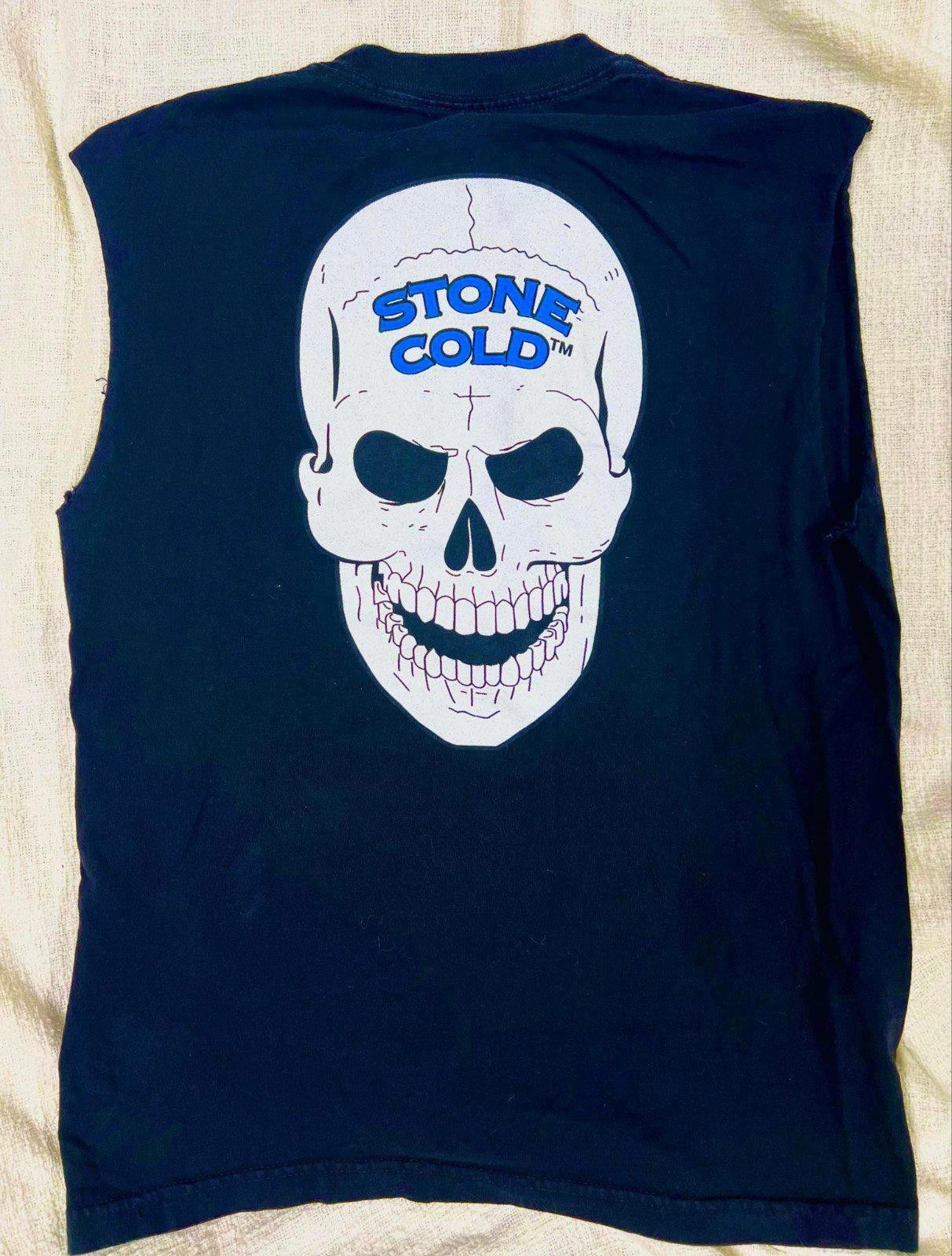 Vintage Stone Cold Skull Graphic Sleeveless Tee Authentic