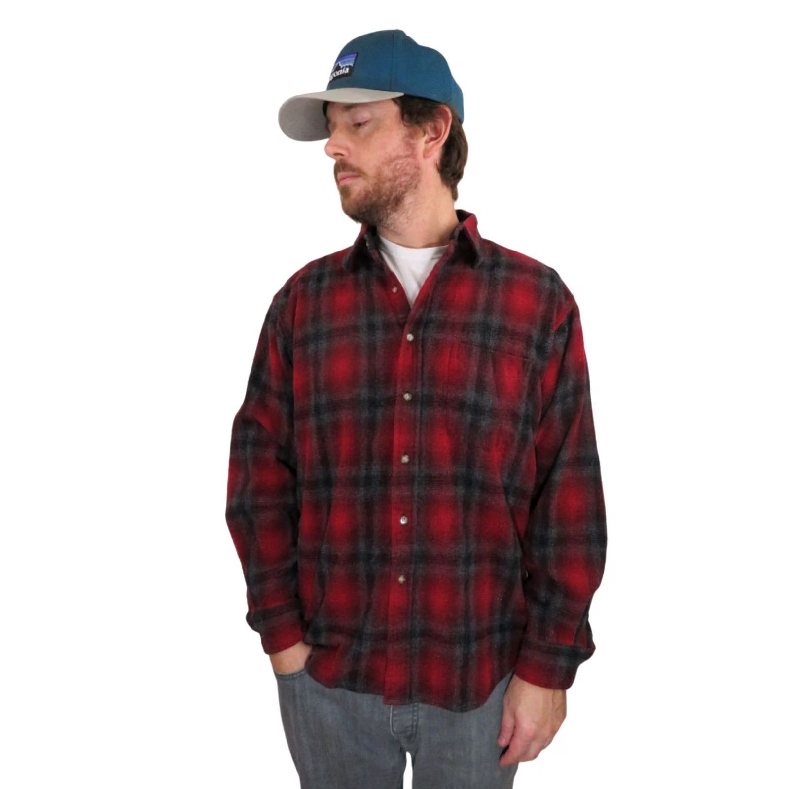 Pendleton VINTAGE Pendleton Beach Boys Wool Flannel Shadow Plaid Ombre Scout Shirt Mens Large Size US M / EU 48-50 / 2 - 2 Thumbnail