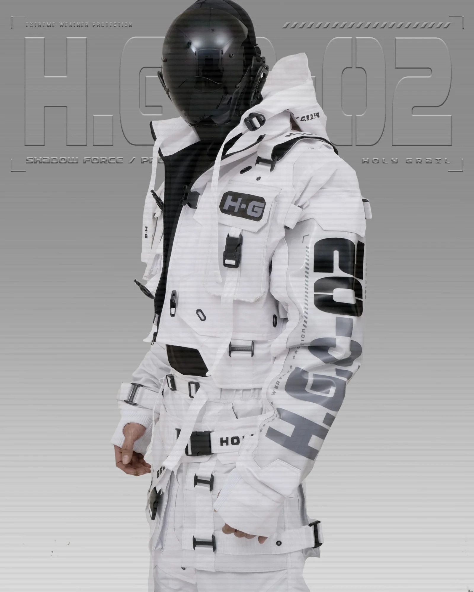 Hi Tec H-G JACKET CROP "SHADOW FORCE" TECHWEAR CYBERPUNK HOLYGRAIL Size US L / EU 52-54 / 3 - 4 Thumbnail