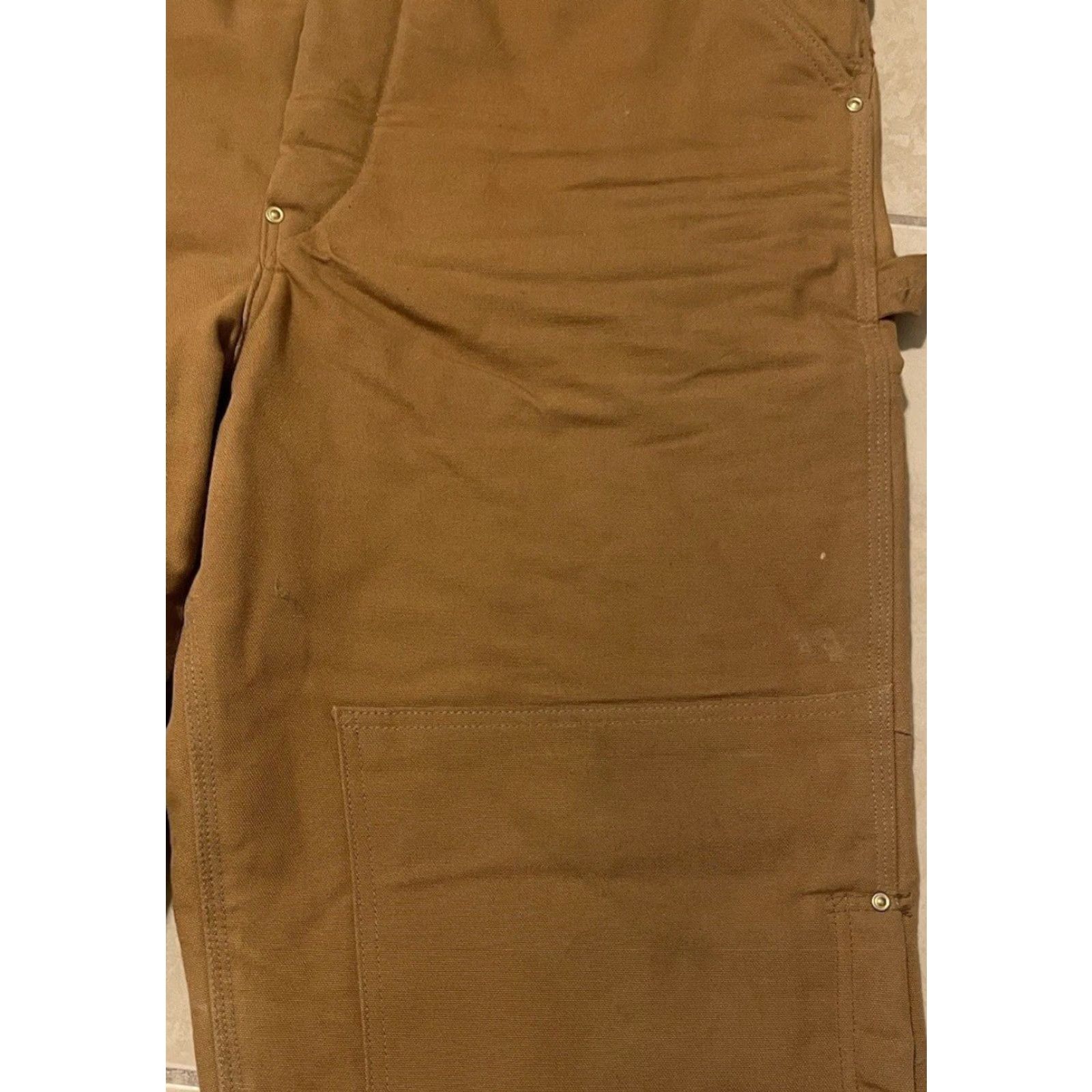 Carhartt VINTAGE Carhartt Overalls Jeans 40 Brown Quilted Lined Double Knee Work 80s 90s Trucker Grunge USA Mens Size US 40 / EU 56 - 5 Thumbnail