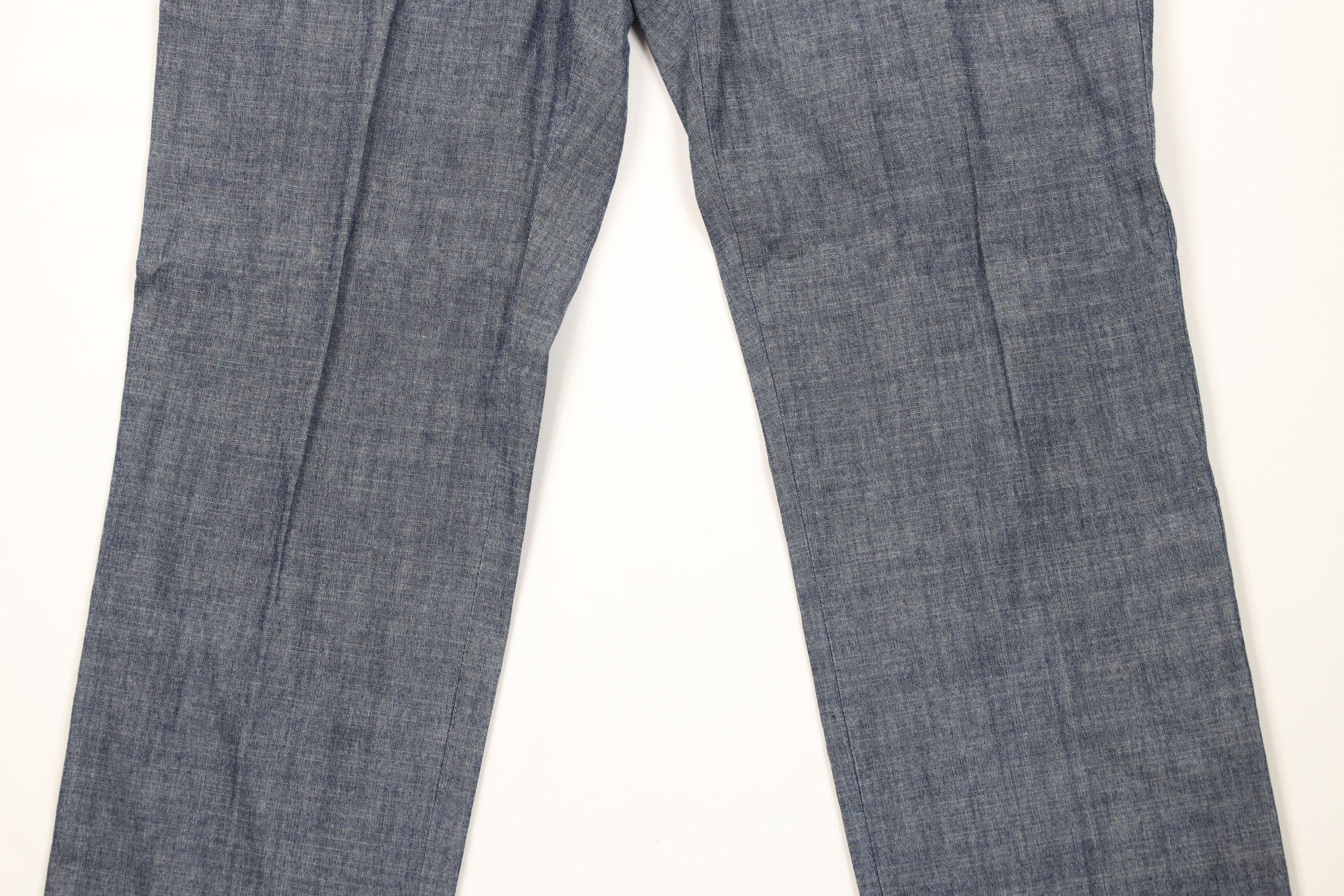 J.Crew J Crew Slim Fit Chambray Straight Leg Chino Pants Blue Size US 31 - 3 Thumbnail