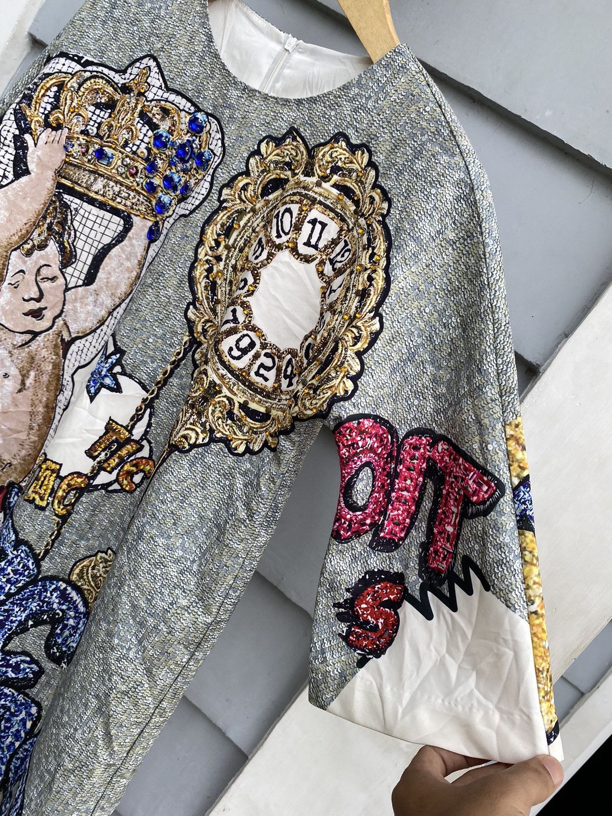 Vintage Pas La Ver Tic Tac Cupid Clock Dress Style & Diamond Details Size L / US 10 / IT 46 - 5 Thumbnail