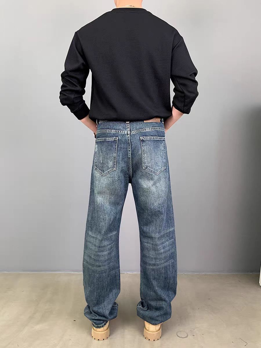 Japanese Brand × Jean Street embroidered hip-hop loose casual ripped jeans Size US 32 / EU 48 - 4 Thumbnail