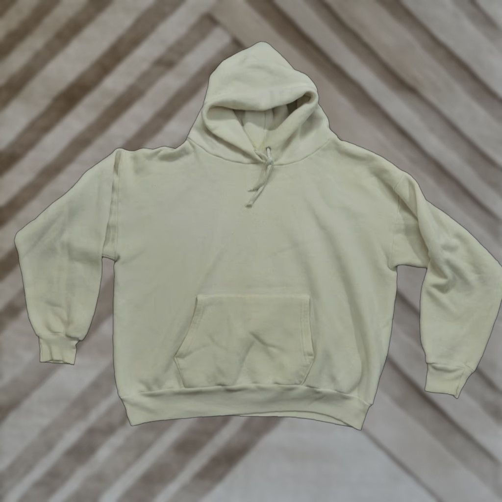 Vintage VINTAGE Bike Hoodie Mens Large L Ivory White Distressed Pullover Blank 80s 90s Logo Pocket Sweatshirt Size US L / EU 52-54 / 3 - 1 Thumbnail