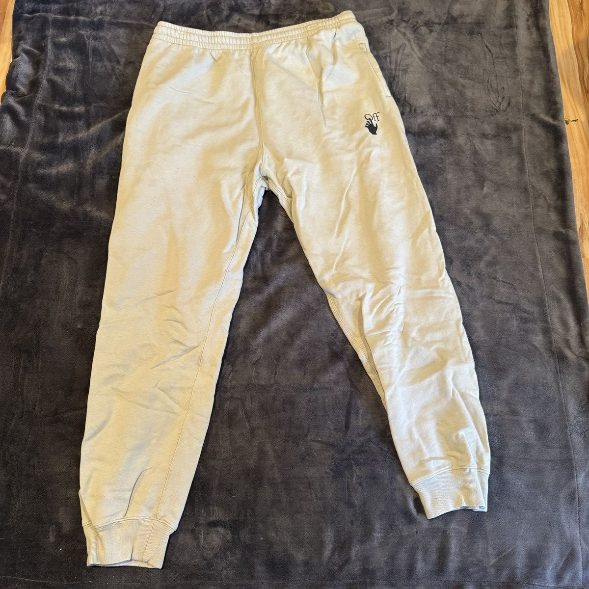 Off-White Beige Off-White Logo Sweatpants Size XXL Drawstring Size US 38 / EU 54 - 1 Thumbnail