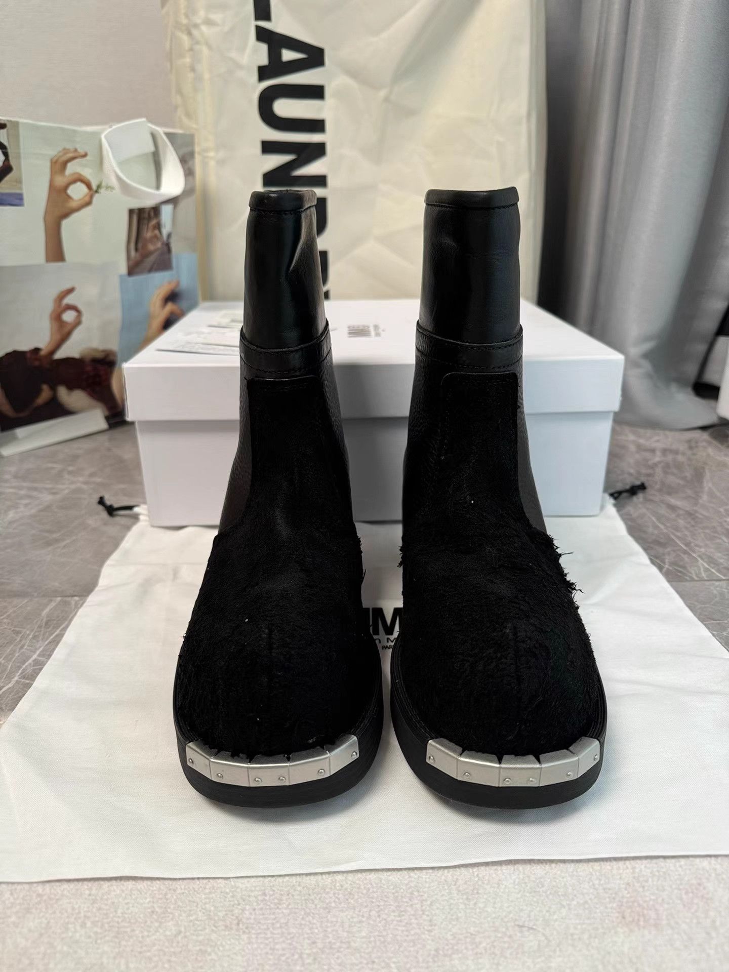 Maison Margiela Maison Margiela Distressed Leather Steel-Toe Boots K6 Size US 8 / IT 38 - 2 Thumbnail