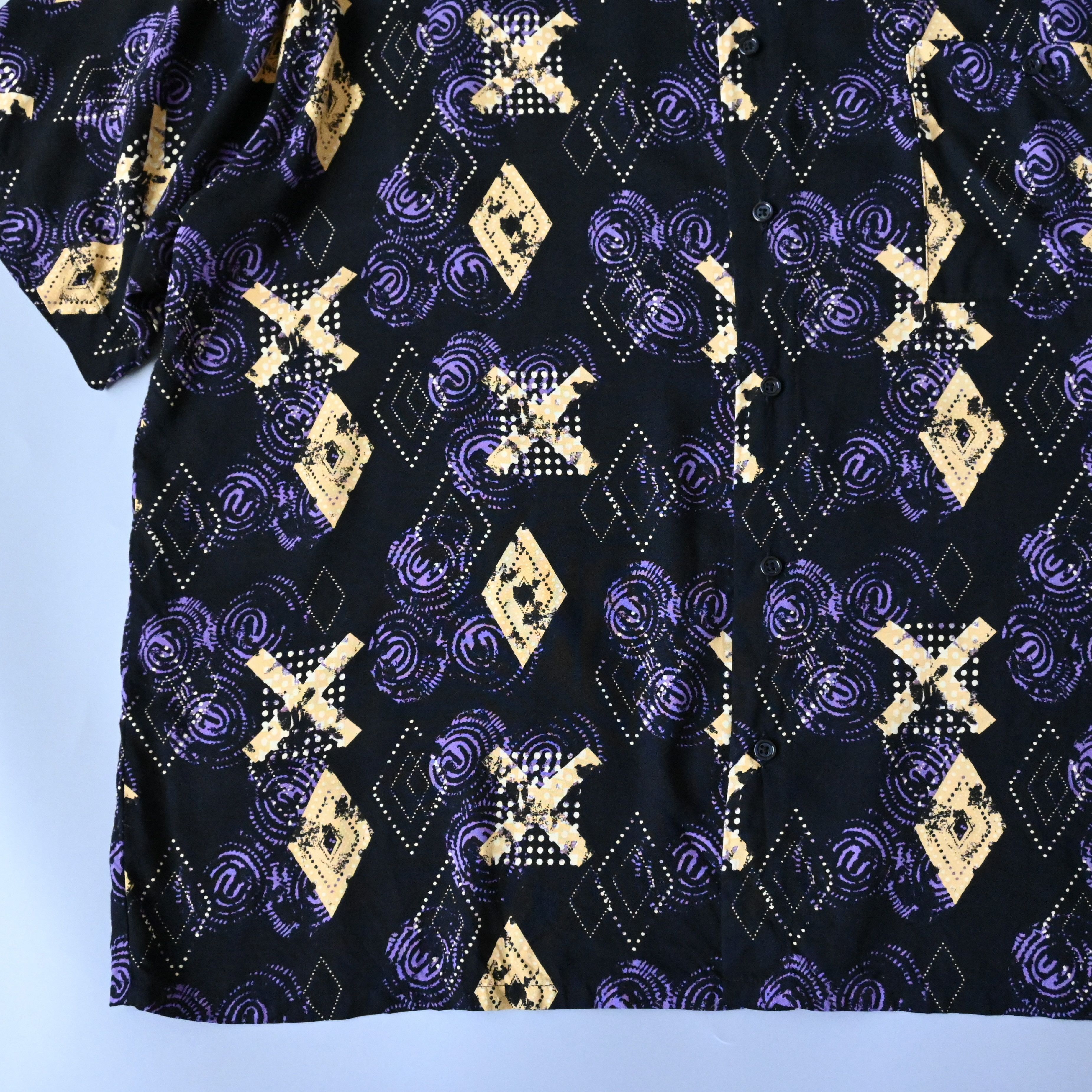 Puritan VTG 90s Puritan geometric pattern rayon shirt, Lakers color Size US XL / EU 56 / 4 - 6 Thumbnail