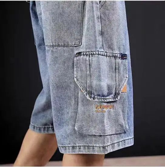 VIBE Street Hip Hop Vintage Loose Fit Denim Shorts Size US 32 / EU 48 - 5 Thumbnail