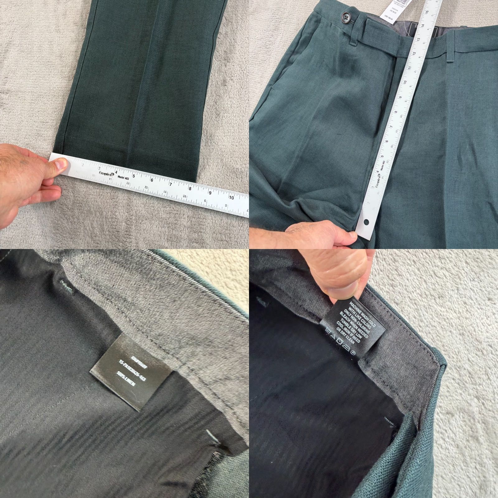 Todd Snyder Todd Snyder Pants in Poseidon 100% Linen Straight Fit 34x32 NWT Button Zip Classic Dress Trousers Men Size US 34 / EU 50 - 8 Thumbnail