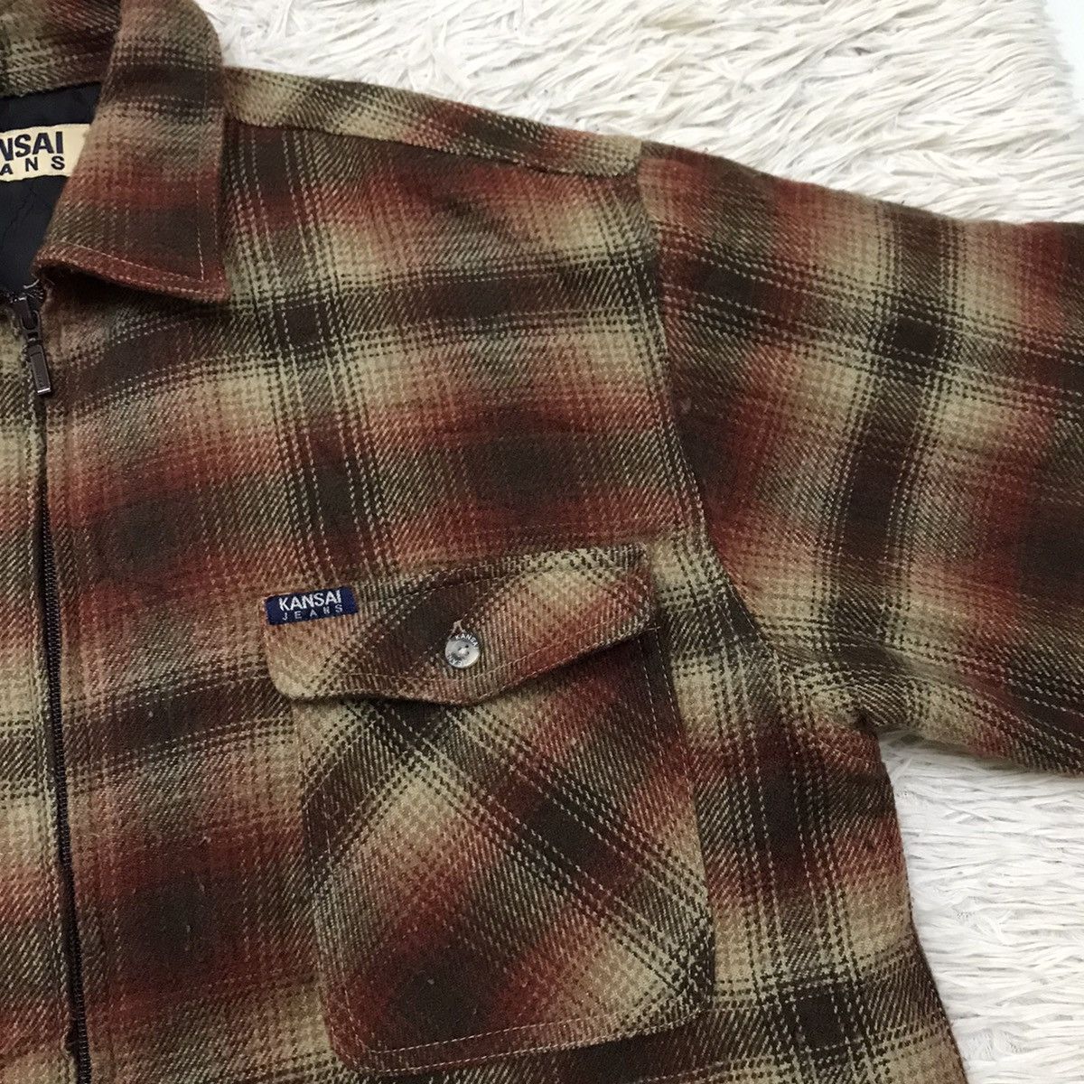 Japanese Brand × Kansai Yamamoto × Vintage VINTAGE KANSAI JEANS PLAID FLANNEL JACKET Size US M / EU 48-50 / 2 - 10 Thumbnail