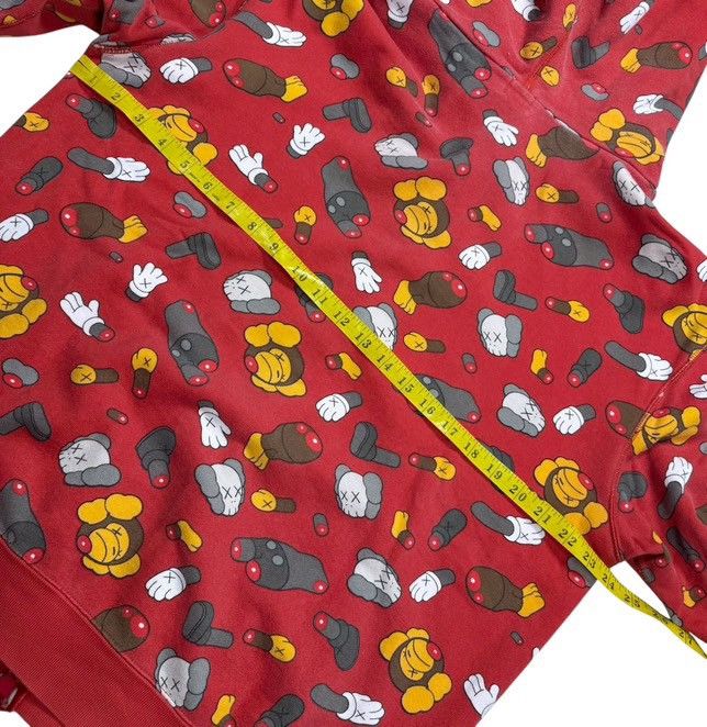 Bape BAPE Kaws Full Zip Hoodie Red Size US M / EU 48-50 / 2 - 6 Thumbnail