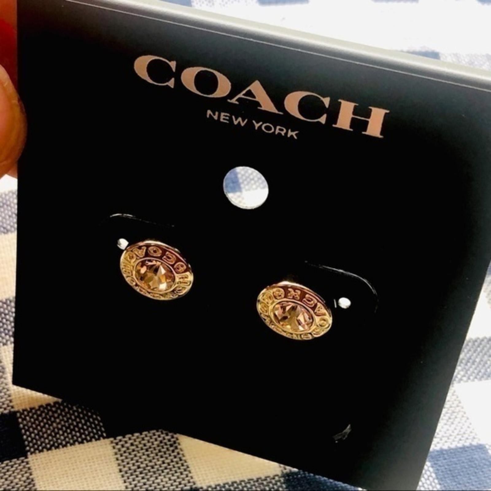 Coach Coach Gold Stud Earrings NWT Size ONE SIZE - 2 Thumbnail