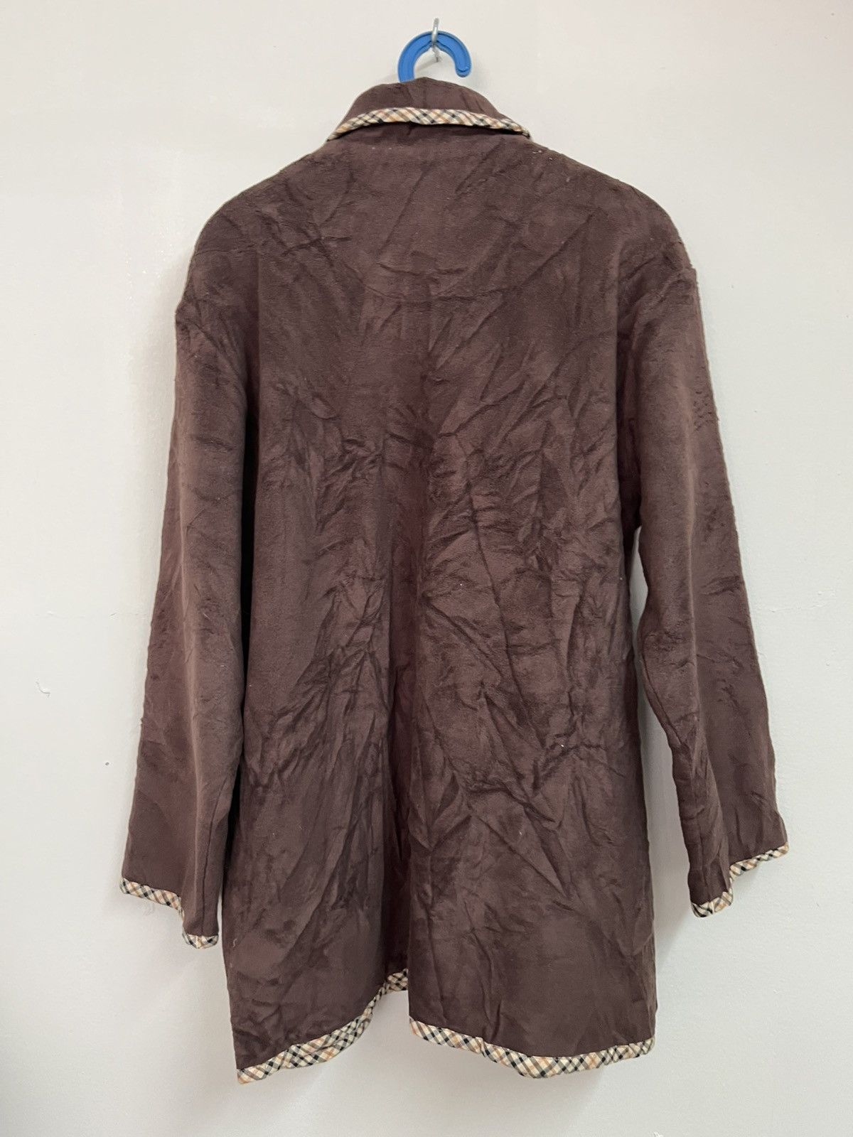 DAKS 💥Vintage 90s DAKS LONDON Monogram Brown Velvet Jackets Size L / US 10 / IT 46 - 8 Thumbnail