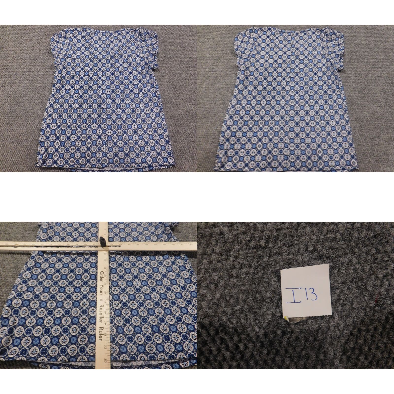 Vintage Ava James Womens Blouse S Blue Pullover Short Sleeve Collared Button Cotton Regular Casual Shirt Size S / US 4 / IT 40 - 9 Thumbnail