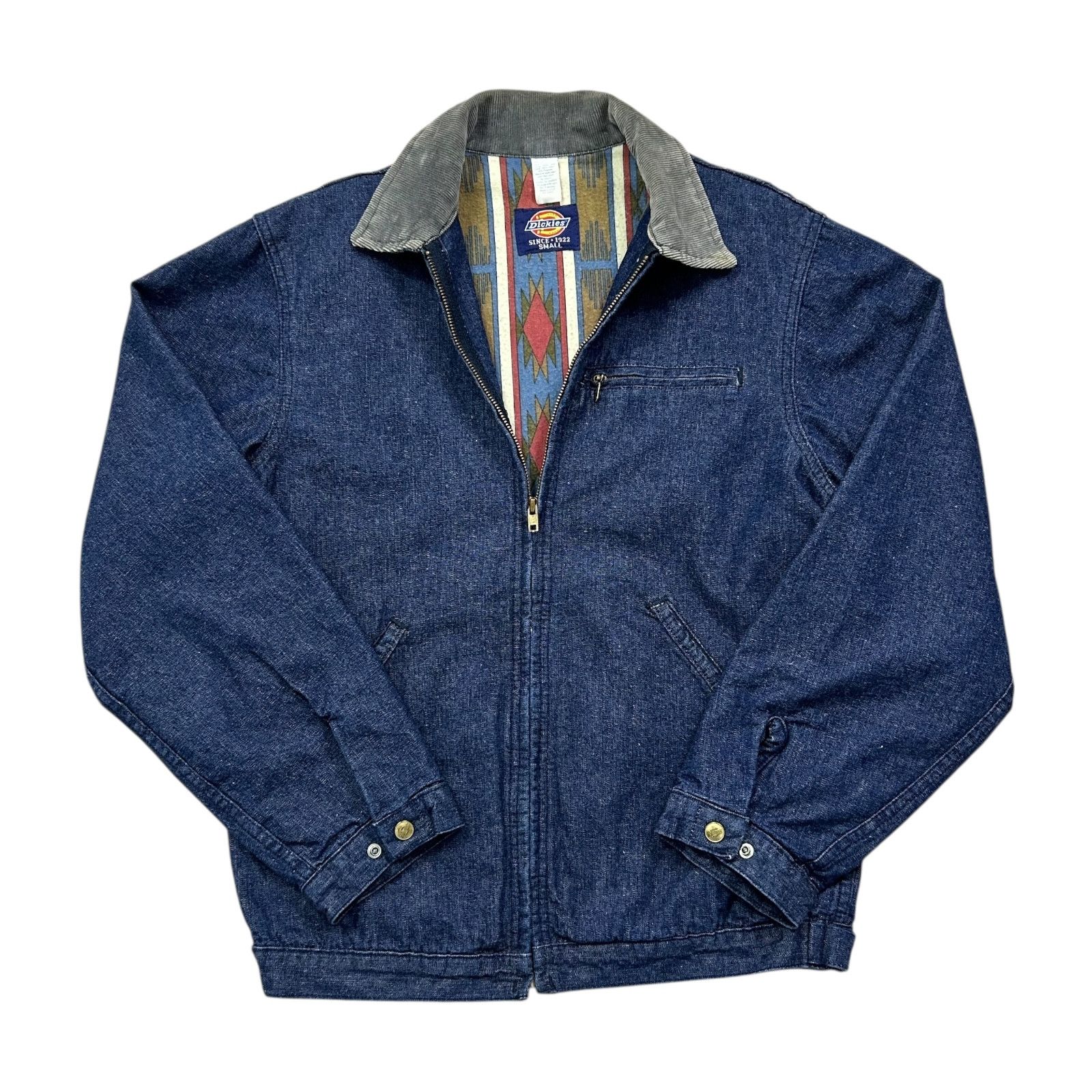 Dickies VTG 90s DICKIES DENIM WORK JACKET AZTEC NATIVE LINING Size US S / EU 44-46 / 1 - 1 Thumbnail