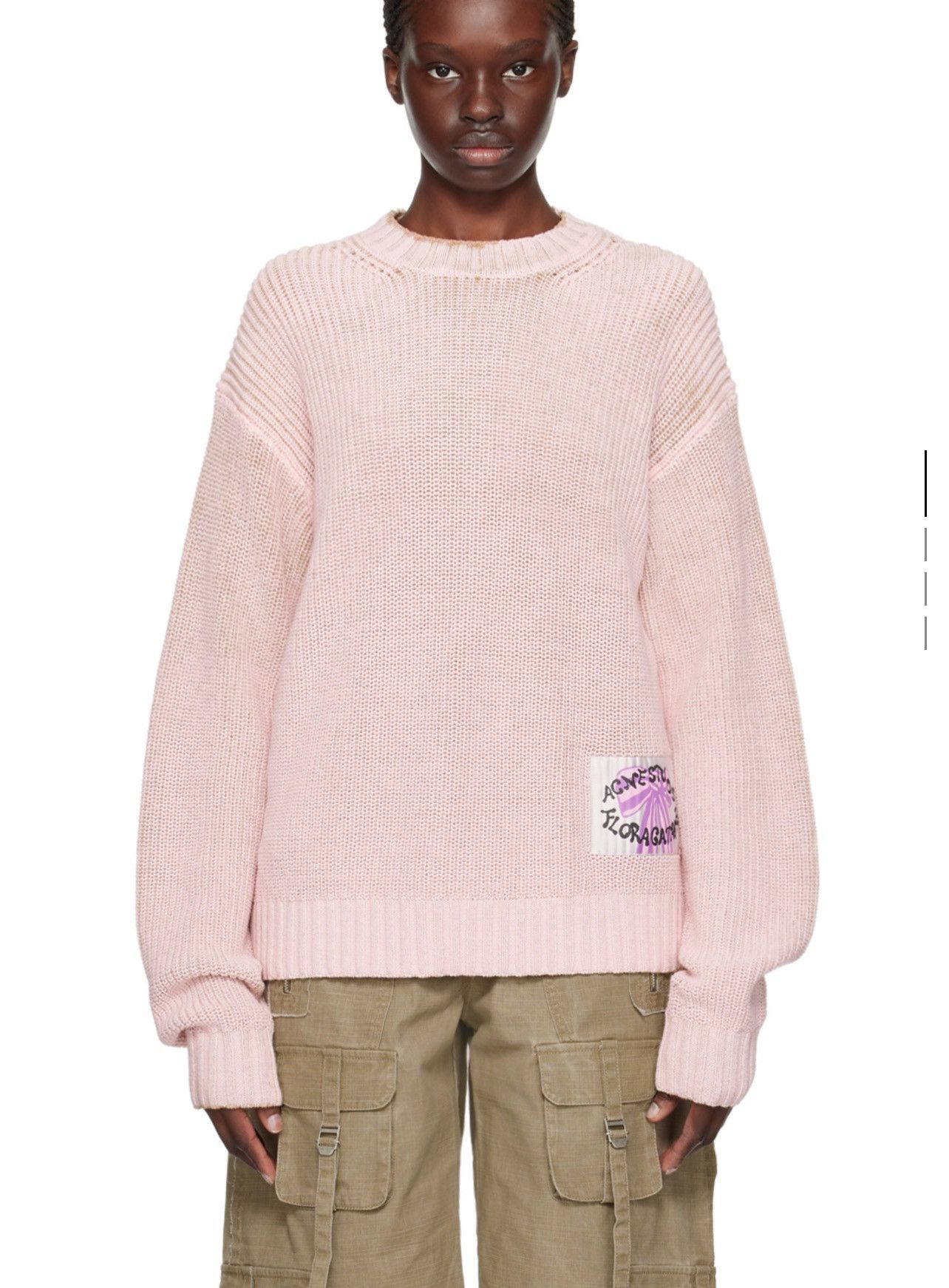 Acne Studios Acne Studios Pink Patch Sweater Size S / US 4 / IT 40 - 1 Thumbnail