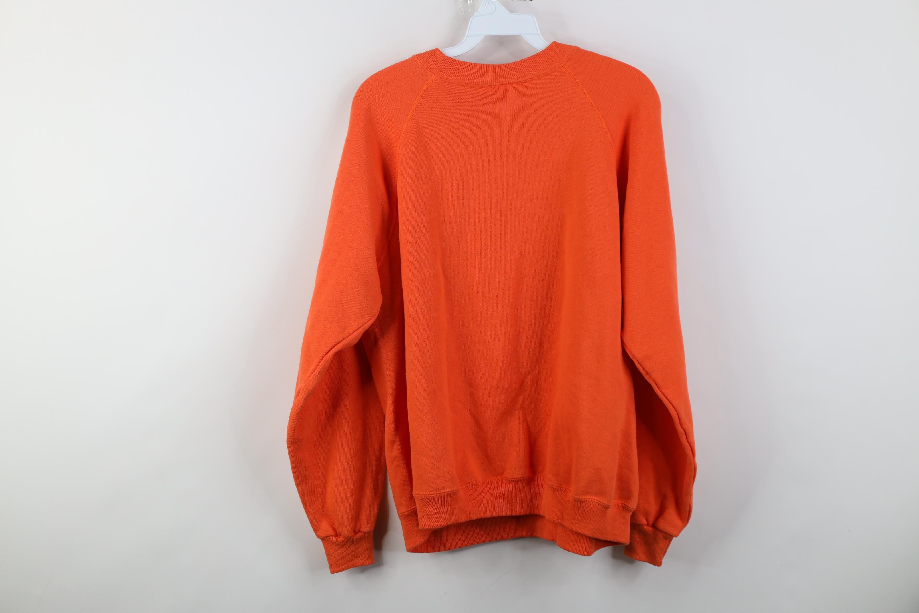 Vintage Vintage 90s Streetwear Raglan Crewneck Sweatshirt Orange USA Size XL / US 12-14 / IT 48-50 - 7 Thumbnail