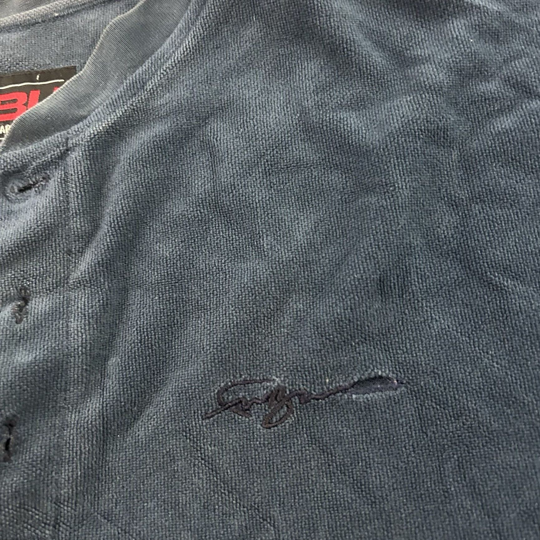 Fubu VINTAGE FUBU Velour Long Sleeve Button Front Rugby Shirt Men M Blue Size US M / EU 48-50 / 2 - 3 Thumbnail