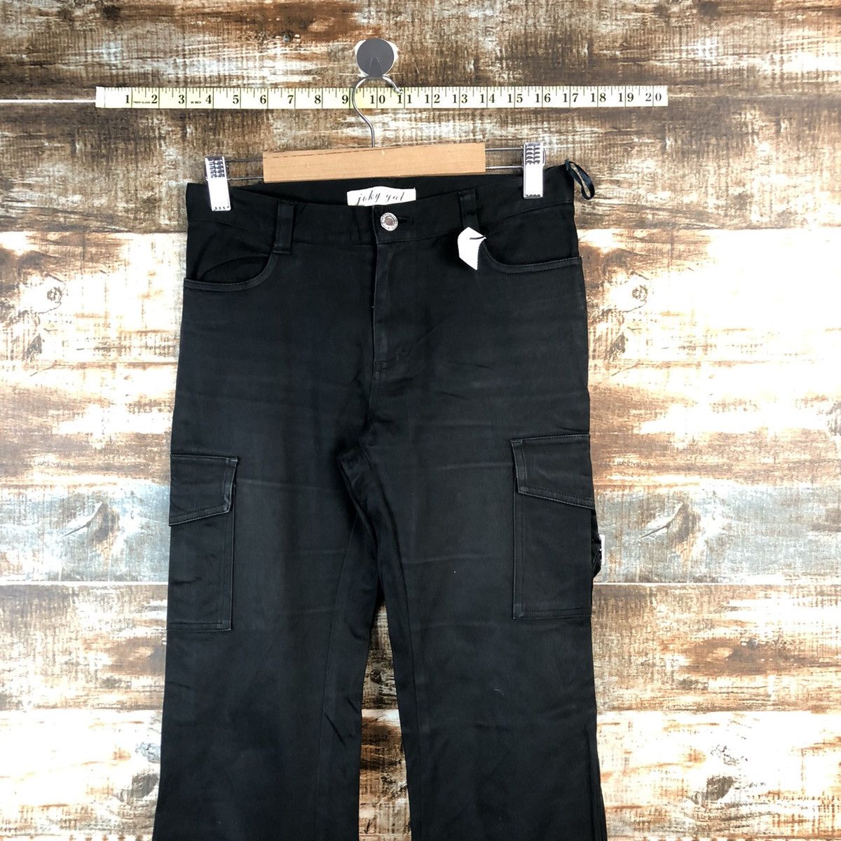 Japanese Brand Jocky Gal Black bootcut Cargo Multipocket Pants #A2559 Size 26" / US 2 / IT 38 - 4 Thumbnail