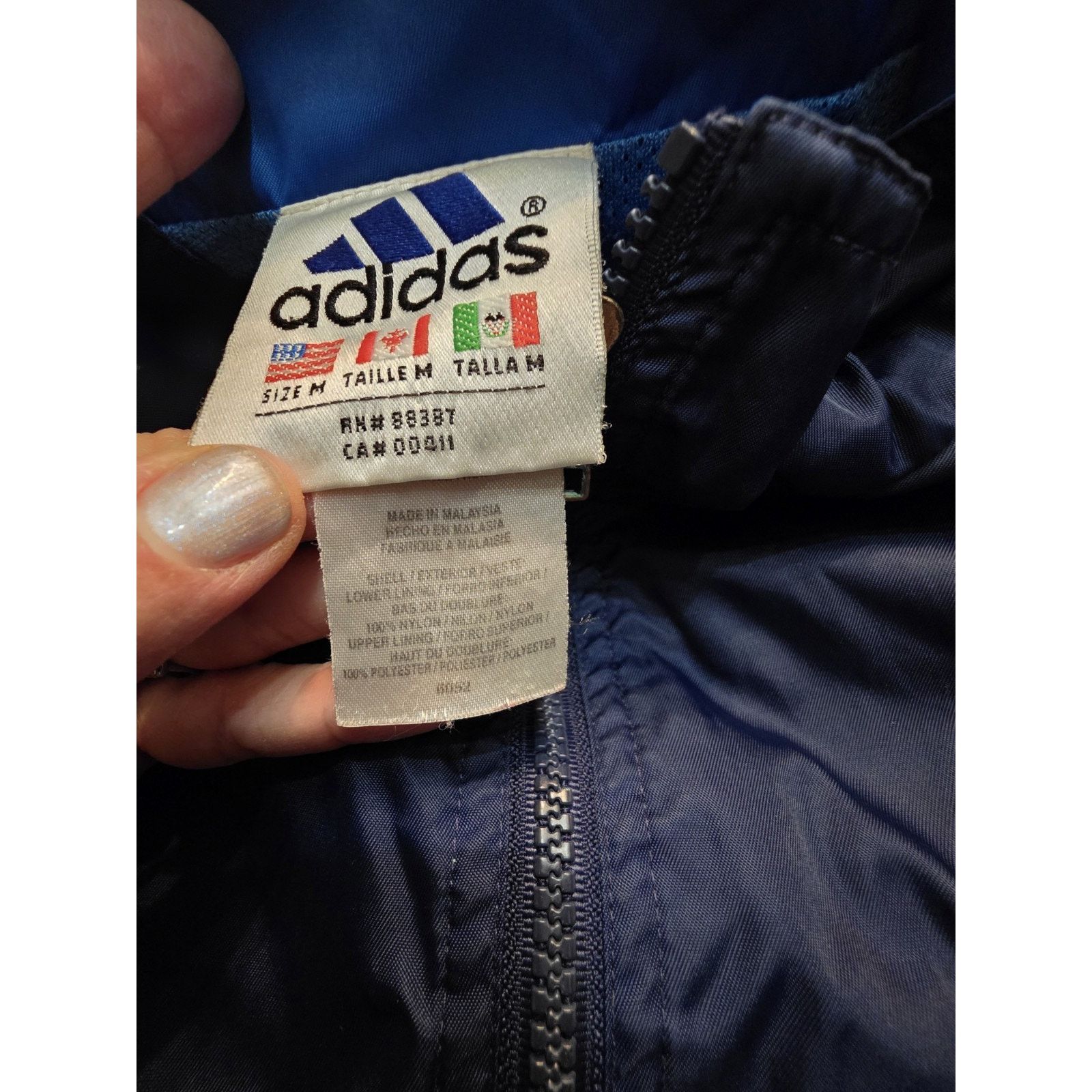 Adidas Adidas Vintage Men’s Zip Up Blue Size Medium Track Jacket Size US M / EU 48-50 / 2 - 6 Thumbnail