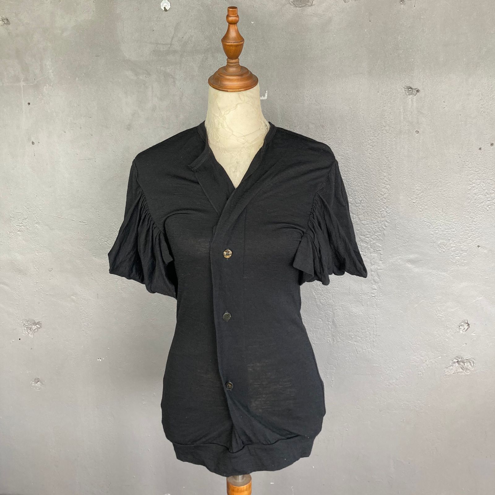 Junya Watanabe S/S07 Asymmetrical Gather Balloon Sleeves Blouse Size M / US 6-8 / IT 42-44 - 2 Thumbnail