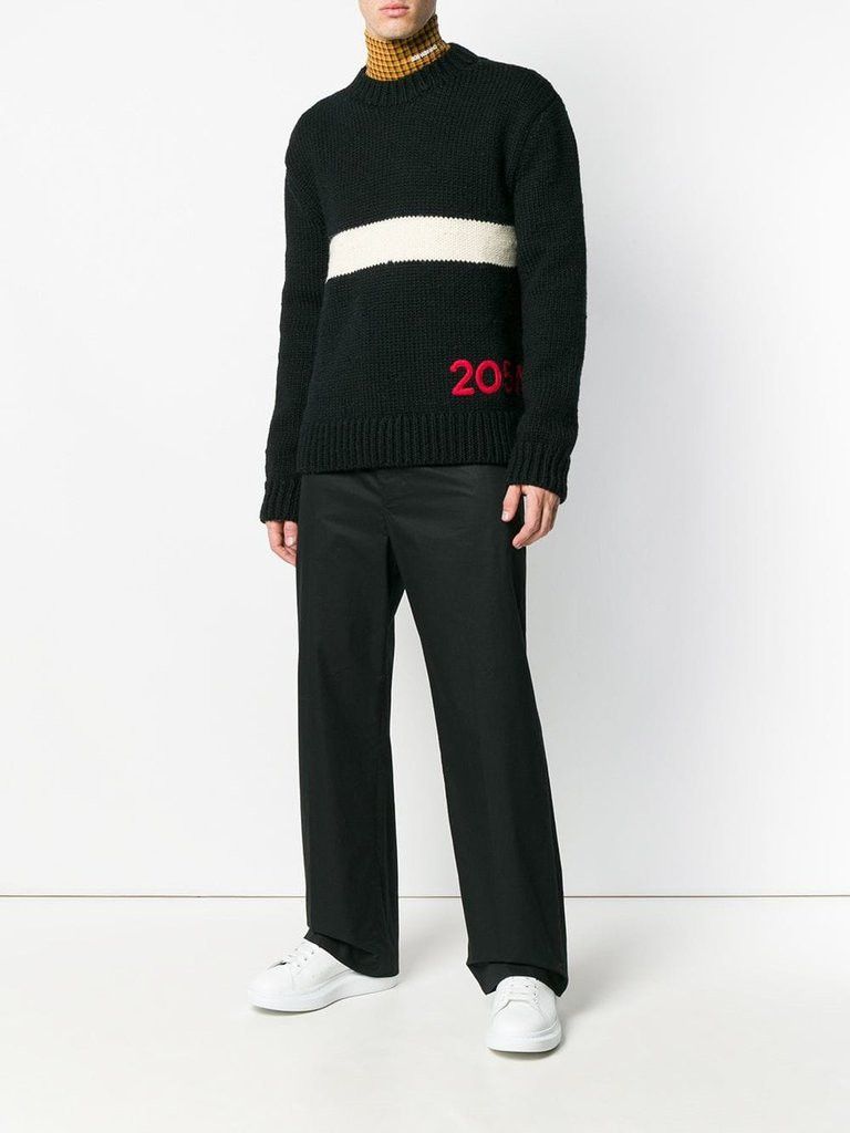 Calvin Klein 205W39NYC × Raf Simons 800$ Retail! DSWT Heavy Wool Logo Knit Sweater by Raf Simons Size US M / EU 48-50 / 2 - 2 Thumbnail
