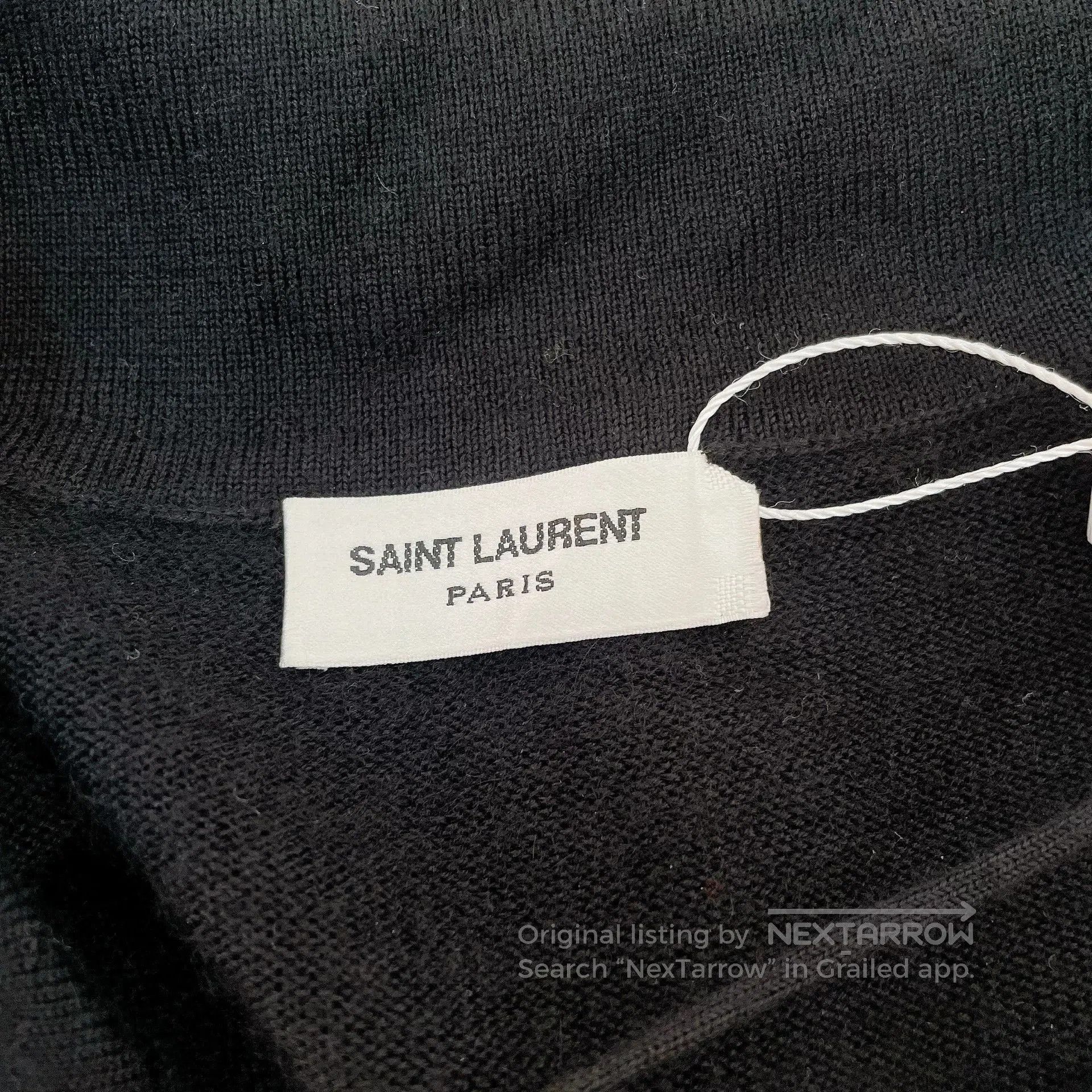 Saint Laurent Paris Saint Laurent Black Cashmere Lace-Up Sweater. Size M / US 6-8 / IT 42-44 - 5 Thumbnail