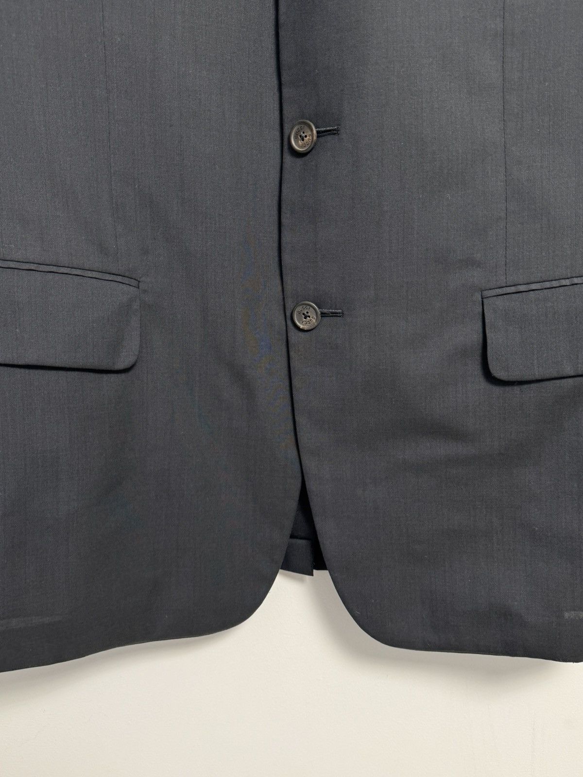 Gucci Vintage Gucci Blazer Navy Blue Wool Silk Luxury Mens 52 L Size 52L - 9 Thumbnail