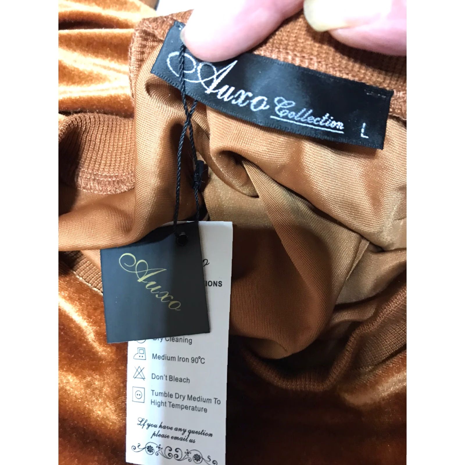 Vintage Auxo Collection Women's Knee Length Long Sleeve Shirt Dress Copper Size L Modern Fall Winter Stretch Ruched Sleeves Size S / US 4 / IT 40 - 3 Thumbnail