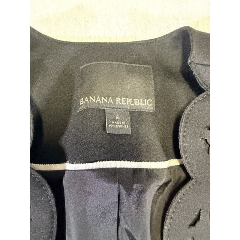 Banana Republic Banana Republic Blazer Jacket Size 2 Black Cropped Women Size XS / US 0-2 / IT 36-38 - 3 Thumbnail