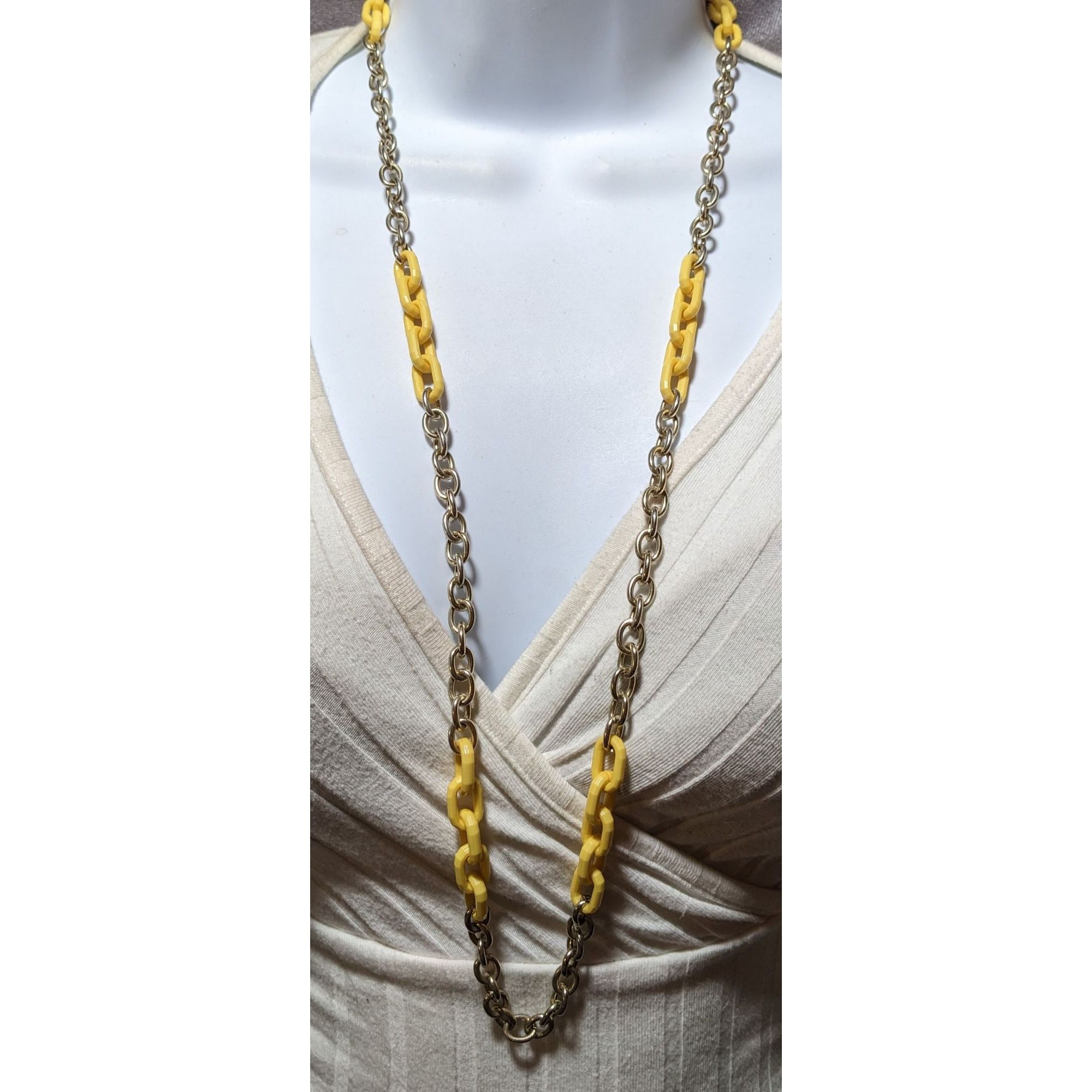 Other Vintage DEB Signed Yellow And Silver Link Necklace Size ONE SIZE - 6 Thumbnail