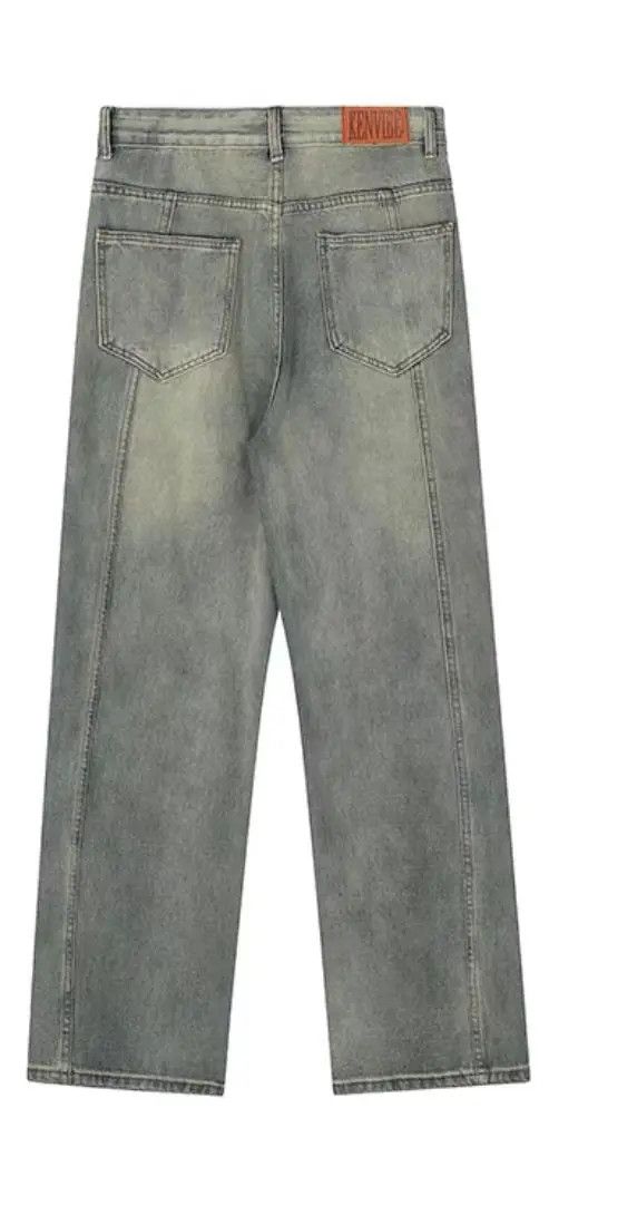 VIBE Retro yellow mud-dyed washed distressed multi-pocket jeans Size US 32 / EU 48 - 5 Thumbnail