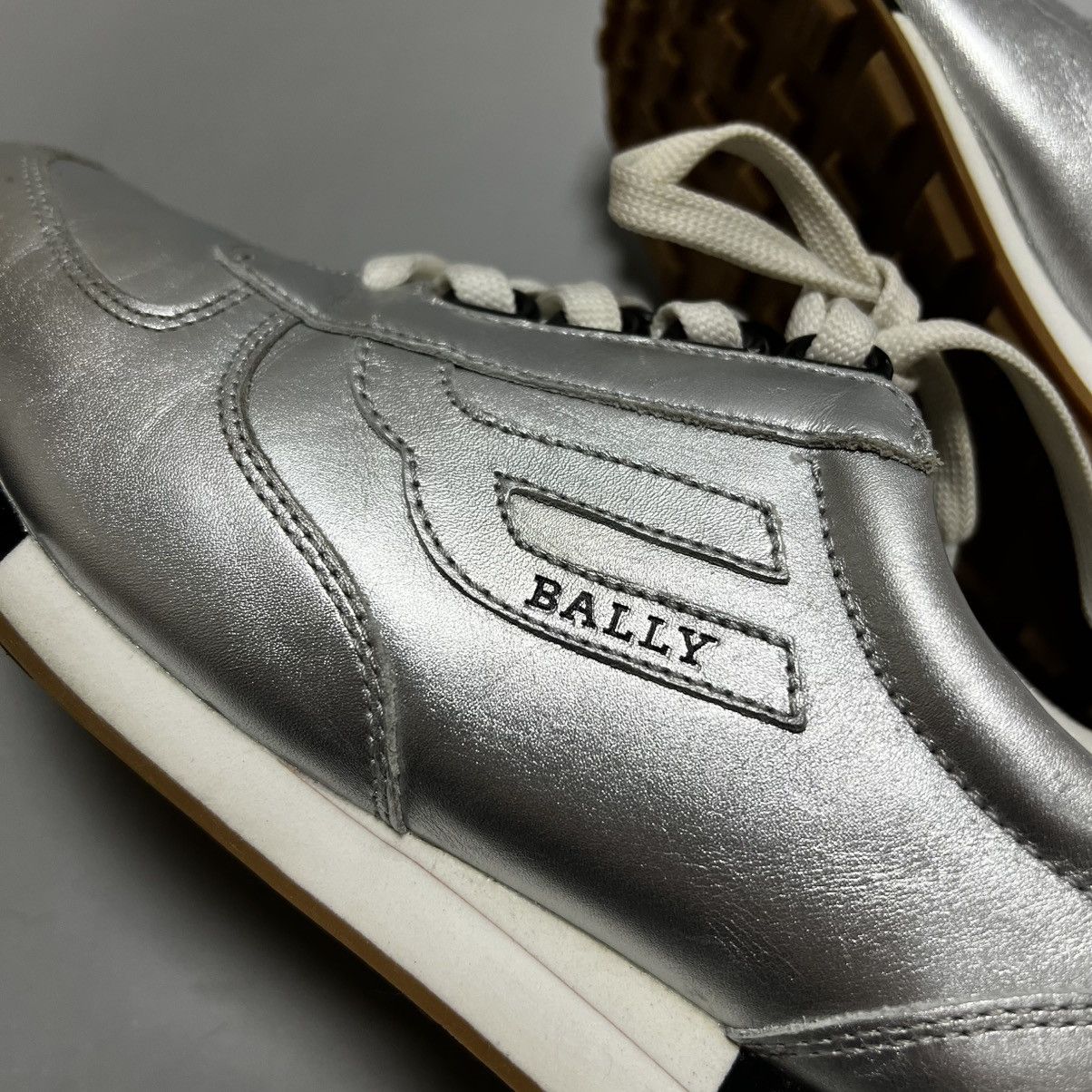 Bally BALLY Gavina Metallic Silver Low Woman's Leather Sneakers Size US 7.5 / IT 37.5 - 21 Thumbnail