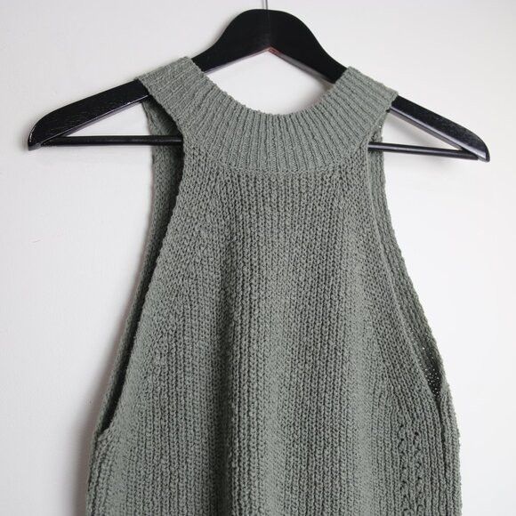 Anthropologie Gentle Fawn High Neck Sleeveless Knitted Sage Green Sweater Size M / US 6-8 / IT 42-44 - 7 Thumbnail