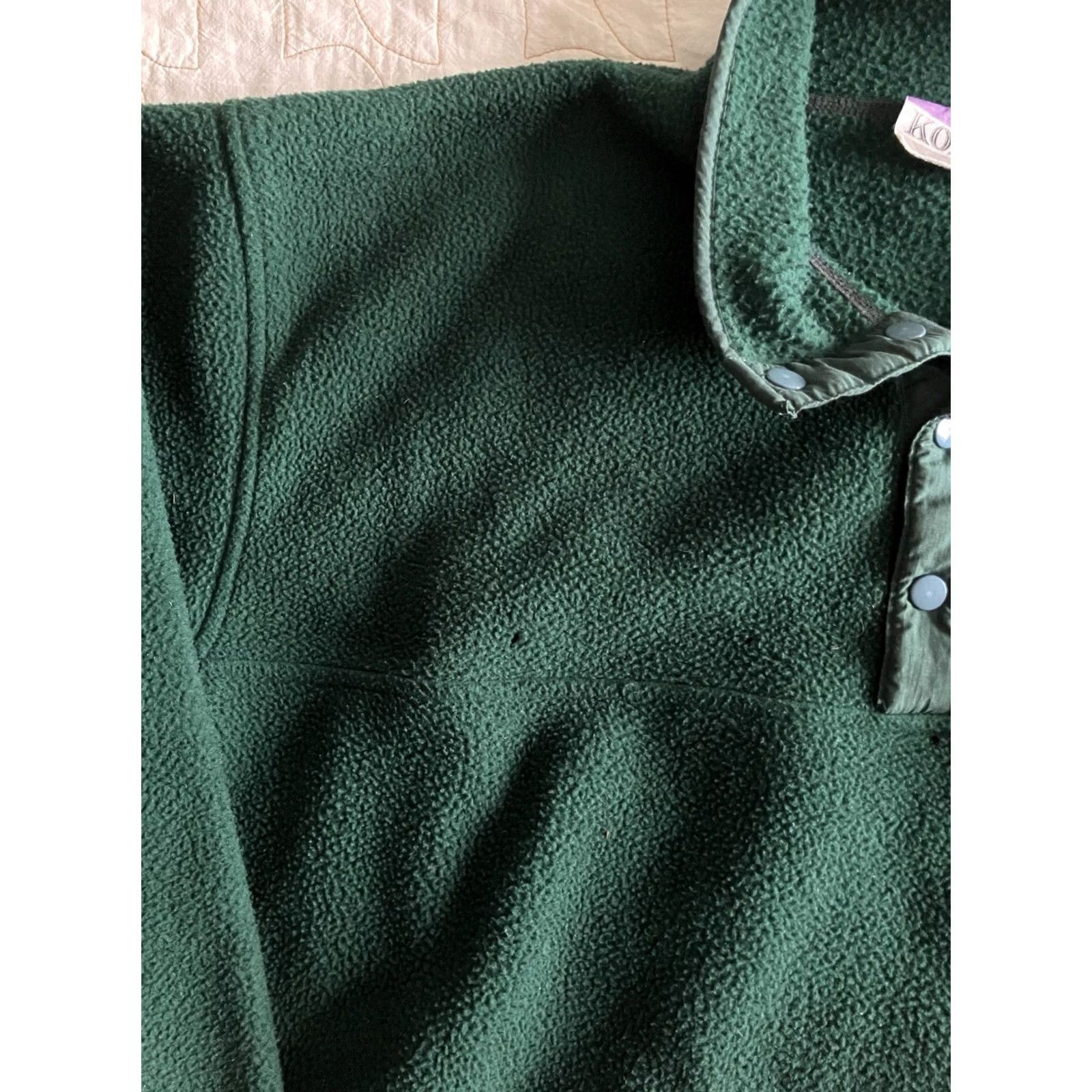 Vintage VINTAGE Kobe Sherpa Green Pullover Quarter Snap Bald Eagle Sweater XXL Mens Pullover Green Bald Eagle 90s Size US XXL / EU 58 / 5 - 3 Thumbnail