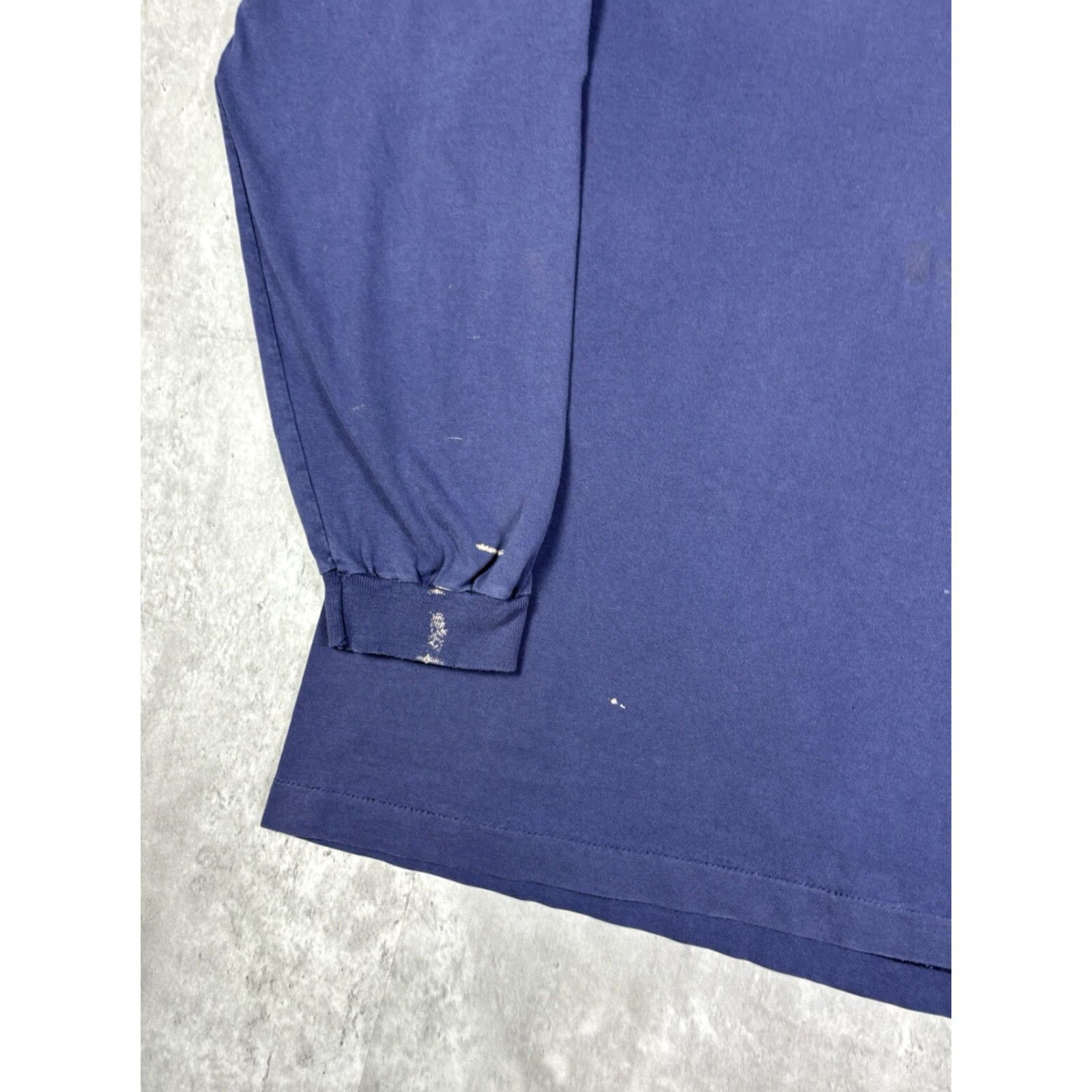 Bones VINTAGE 90s Fish Bone Long Sleeve T Shirt XL Blue Cotton Knit Men's Shirt Regular Size US XL / EU 56 / 4 - 5 Thumbnail