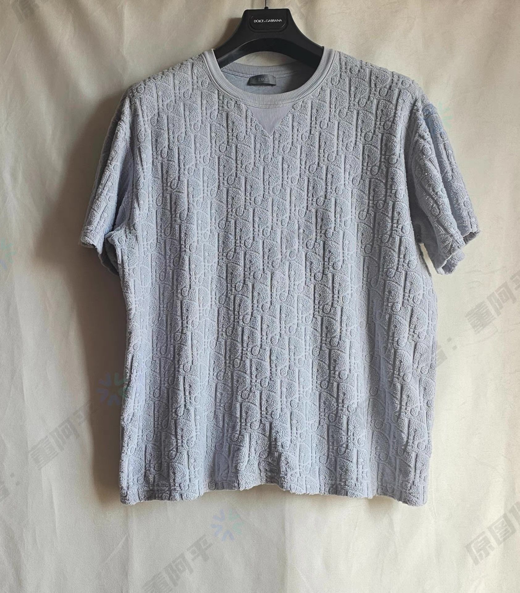 Dior Gray Textured Short Sleeve Shirt Size US L / EU 52-54 / 3 - 1 Thumbnail