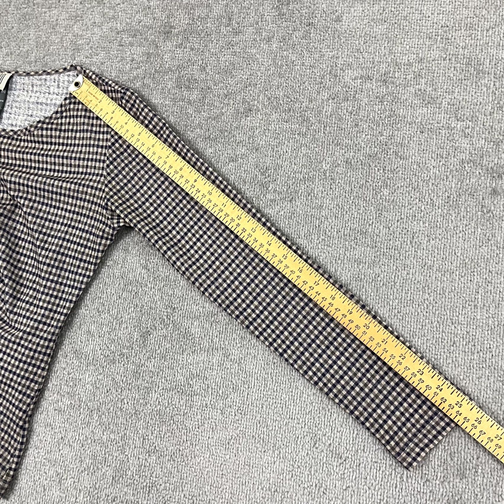 Vintage Lunn by Lilith Blouse Top Womens Size S Plaid Sheer Crew Pullover Stretch Casual Shirt Womens Size S / US 4 / IT 40 - 6 Thumbnail