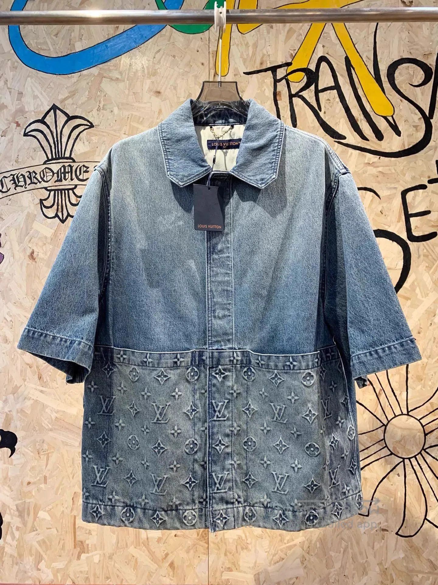Louis Vuitton Blue Short Sleeve Denim Jacket - XL. Size US XL / EU 56 / 4 - 1 Thumbnail