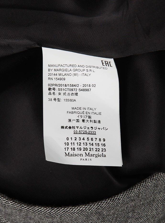 Maison Margiela Maison Margiela Dark V-neck gray twill dress Size XS / US 0-2 / IT 36-38 - 6 Thumbnail