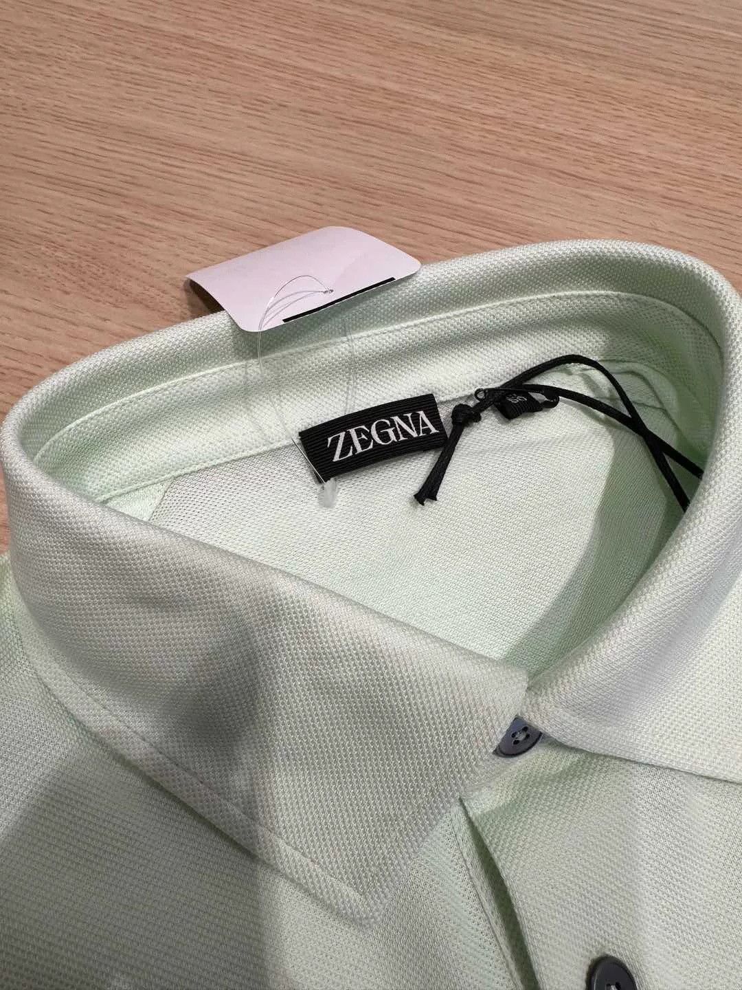 Ermenegildo Zegna Zegna Men's Light Green Polo Size US M / EU 48-50 / 2 - 8 Thumbnail