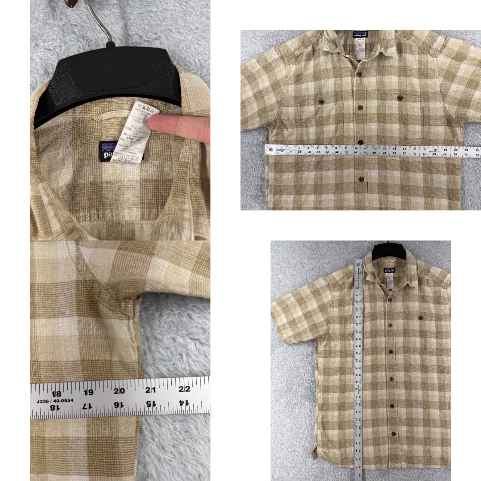 Patagonia VINTAGE Patagonia Shirt Adult Medium Beige Plaid Hemp Button-Up Pocket Size US M / EU 48-50 / 2 - 8 Thumbnail