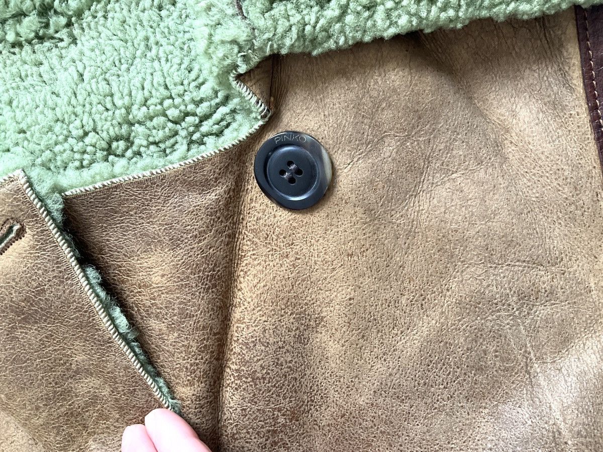 Vintage Vintage leather coat with green fur lining Size S / US 4 / IT 40 - 5 Thumbnail