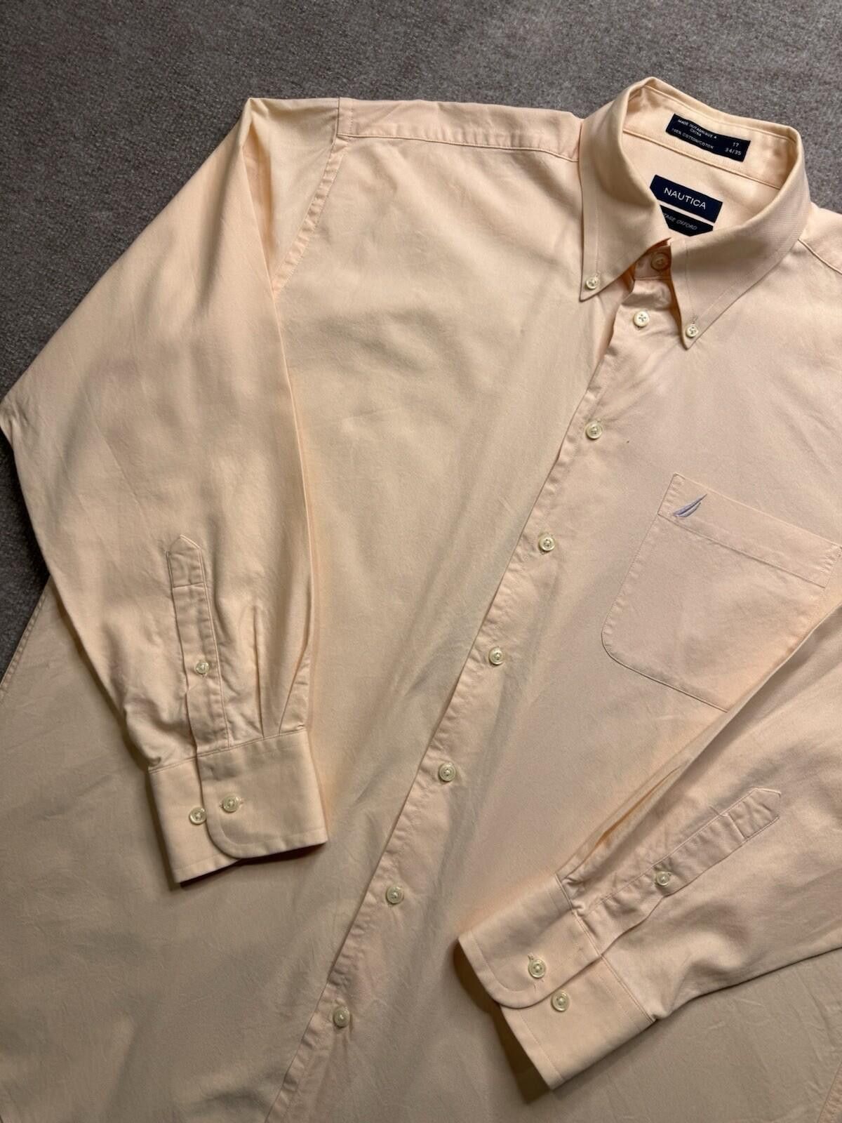 Nautica Nautica Men's 17 (34/35) Vintage Oxford Pink LS [708] Size 44R - 1 Thumbnail