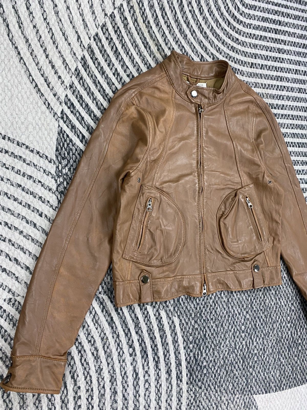 Japanese Brand Vtg Collage Gallardagalante Fulzipp Genuine Leather Jacket Size S / US 4 / IT 40 - 3 Thumbnail